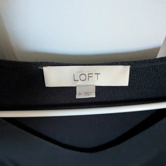 LOFT Charcoal V-Neck Sweater - Picture 3 of 3
